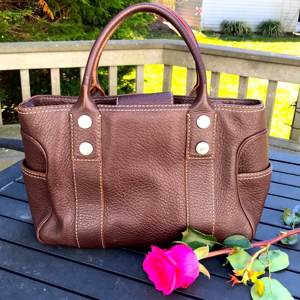 Vintage Michael Kors Royal Hock Brown Pebbled Leather Tote/Satchel
